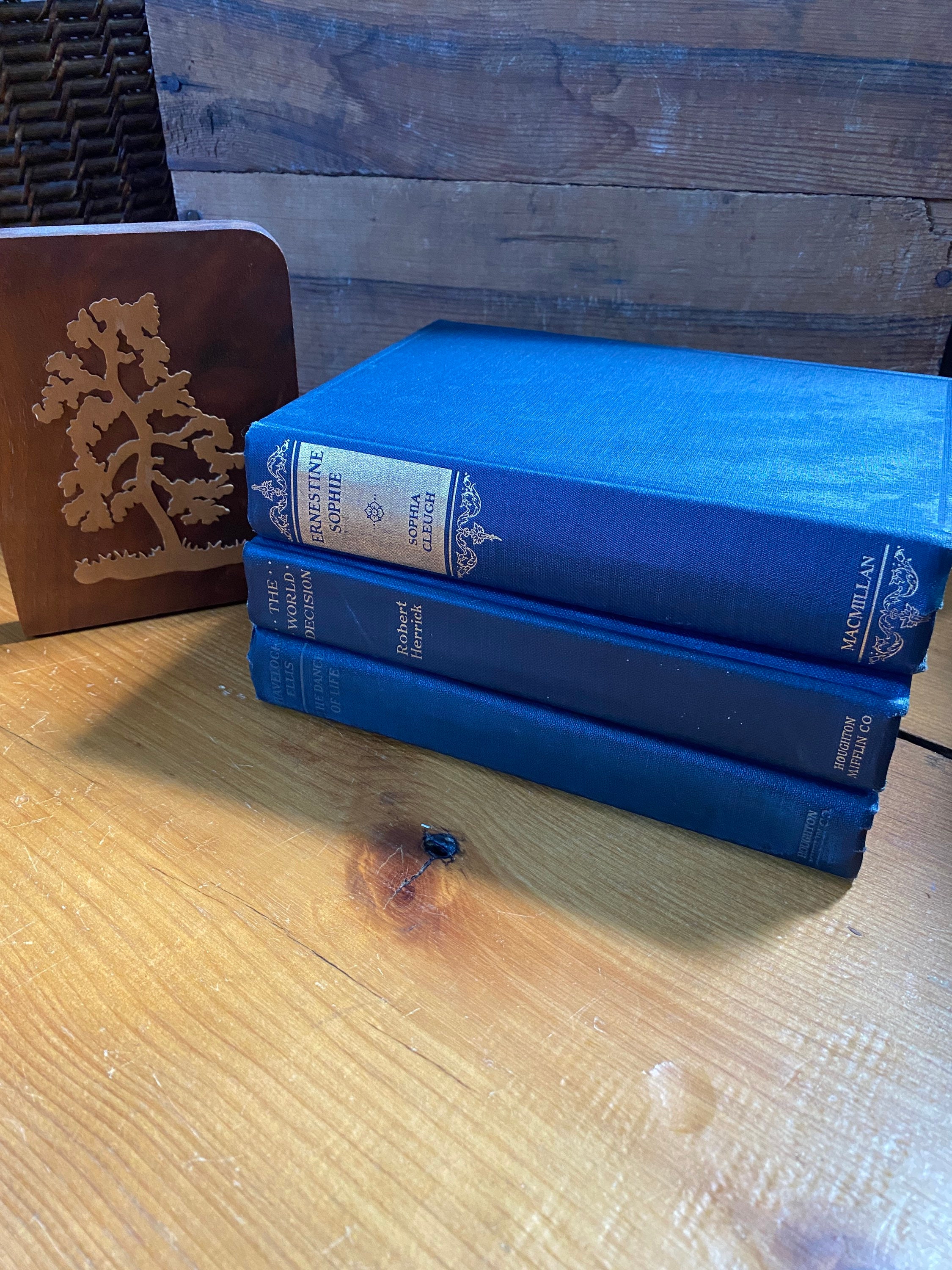 半額満載！スーパーSALE グランドセール！ Bundle Vintage - 3 of Set - Books Hardcover Vintage Blue of 洋書