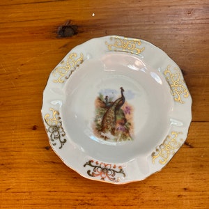 Vintage Winterling Porcelain Ashtray with Peacocks - Decorative Trinket Dish - Made in Germany