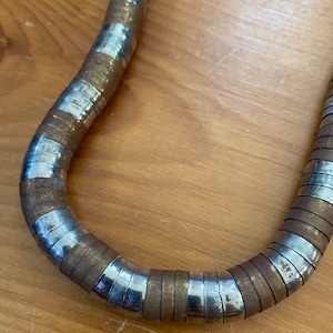 Vintage Copper and Silver-Tone Metal Necklace