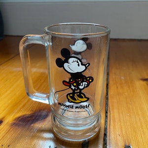 Vintage Walt Disney Minnie Mouse Glass Mug