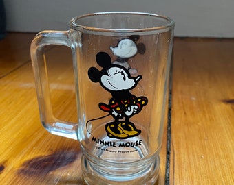 Vintage Walt Disney Minnie Mouse Glass Mug