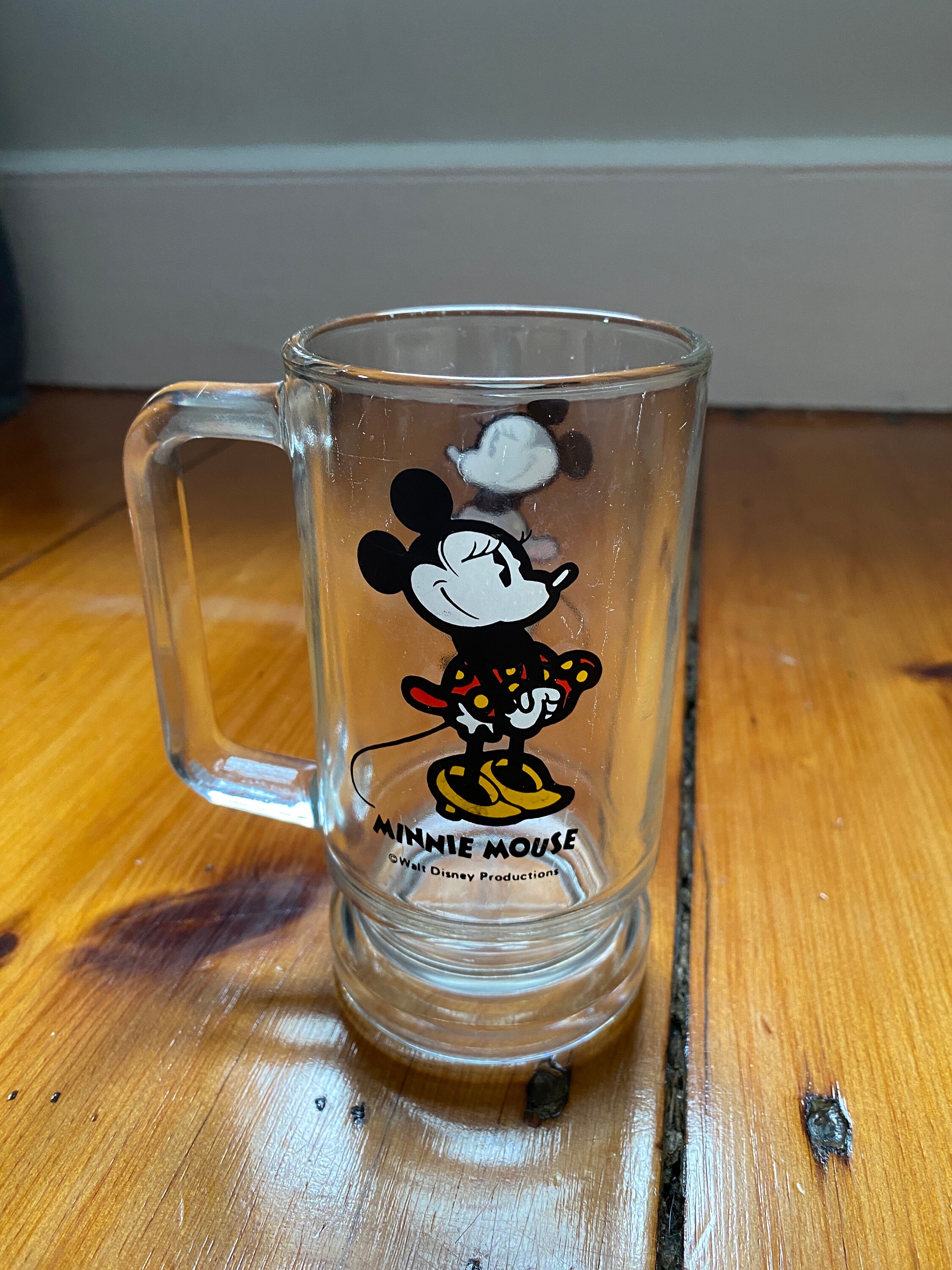 ヴィンテージ ウォルト ディズニー ミニーマウス ガラス マグカップ