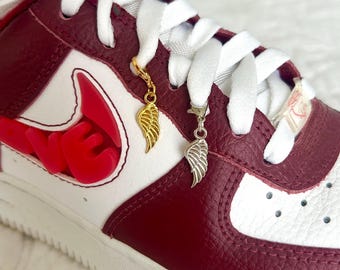 Angel Wing Sneaker Charm | Gold or Silver Shoe Lace Accessory, Remembrance Gift, Gift for Her