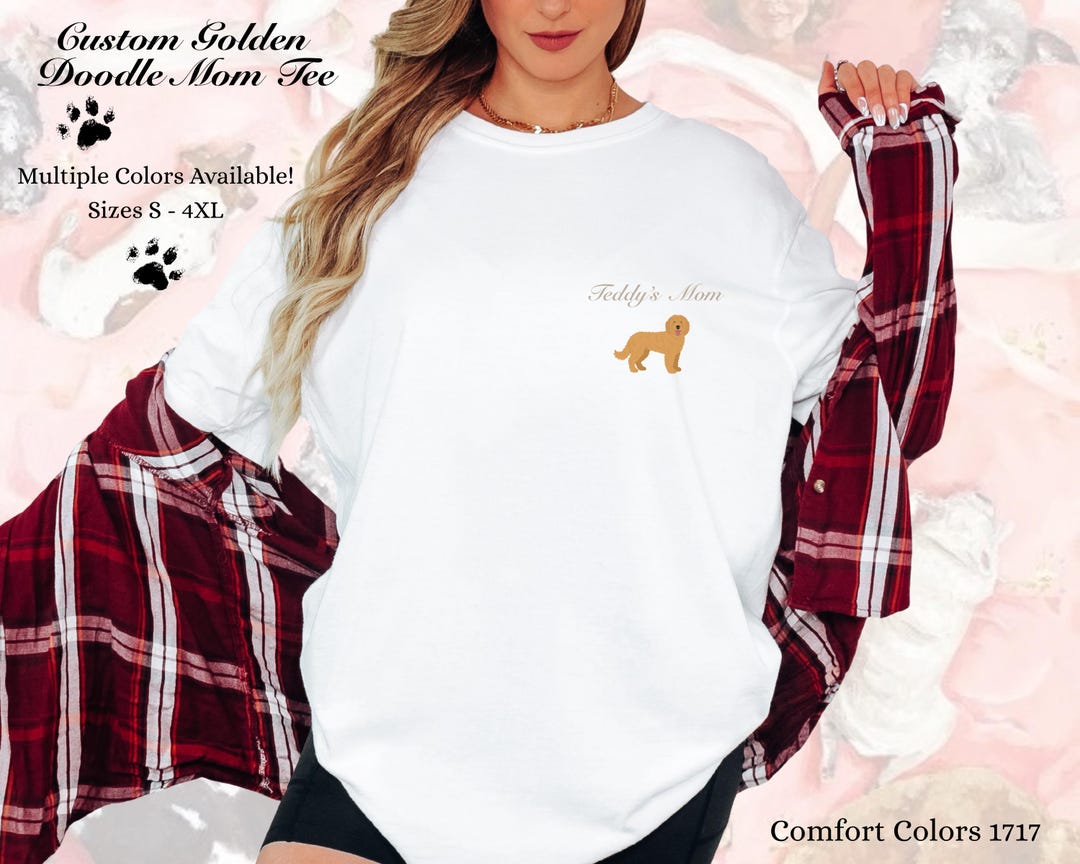 Custom Goldendoodle Dog Mom T-shirt - Gift for Dog Moms, Personalized ...