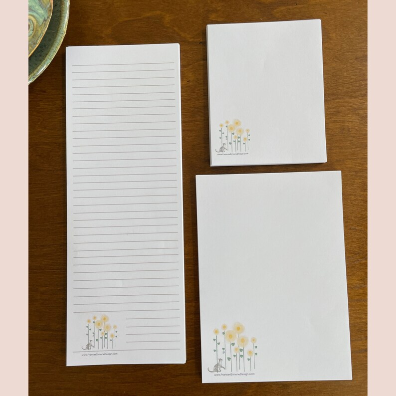 Notepad Cat in the Garden Lined & Unlined Notepads Teacher or Bridesmaid Gift to Do List Desk