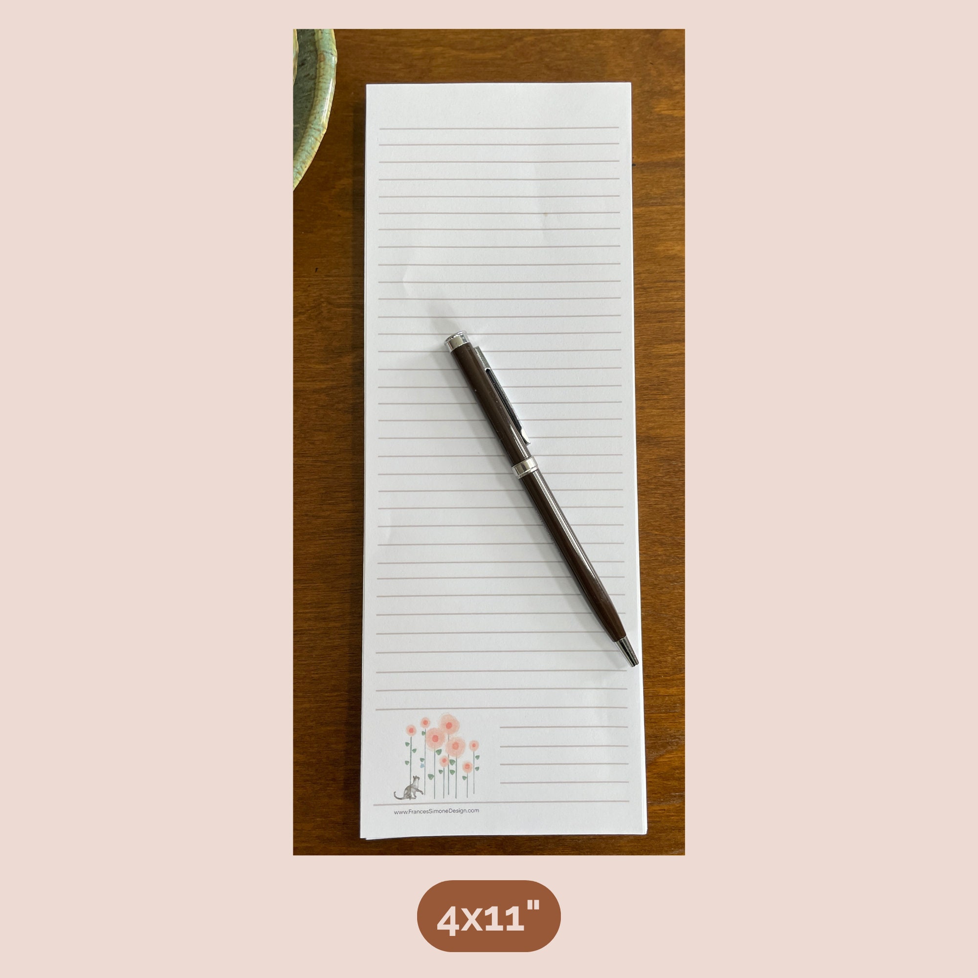 Notepad Cat in the Garden Lined & Unlined Notepads Teacher or Bridesmaid Gift to Do List Desk