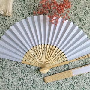 Personalized custom handmade white paper fans, Wedding Fan, Hochzeitsfächer,Ventaglio da matrimonio, wedding personalized gift ,party fans