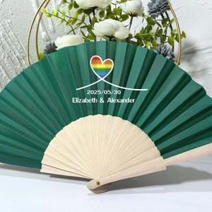 Personalized custom handmade Oxford cloth Wooden fan,ventaglio di legno,Holzfächer,wedding fan,green fan,dance team fan,Company Celebration