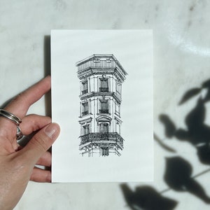 Desenho de cartão postal de Paris