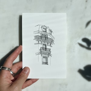 Desenho de cartão postal de Paris