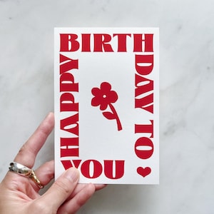 Karte HAPPY BIRTHDAY - RED