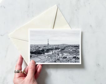 Postcard Paris black and white horizontal