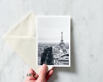 Postcard Paris Eiffel Tower black and white