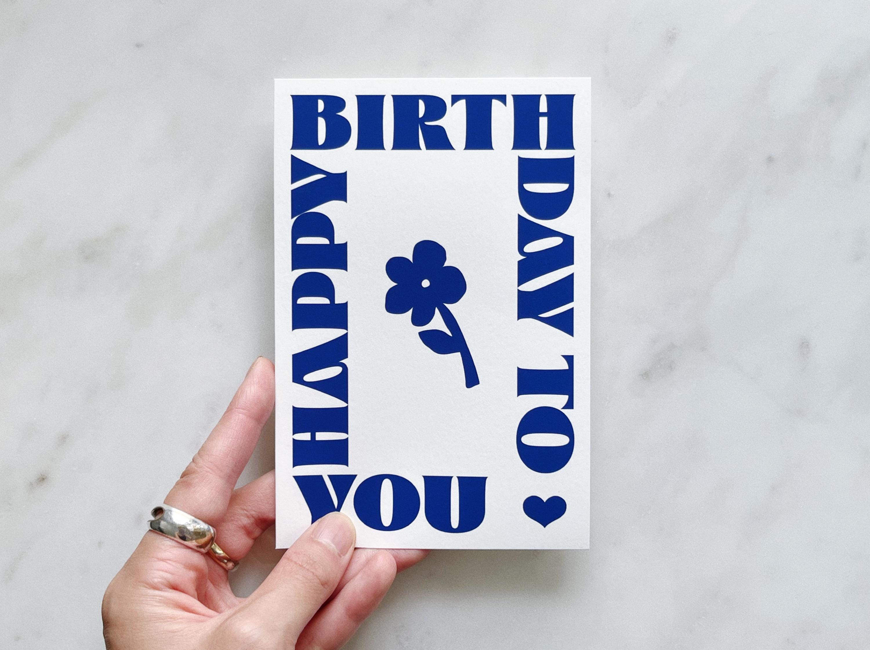 Geburtstagskarte „Happy 1st Birthday“ – Blaue Karte Mit Süßem Hut-Design, Innen Leer Zum Selbstgestalten