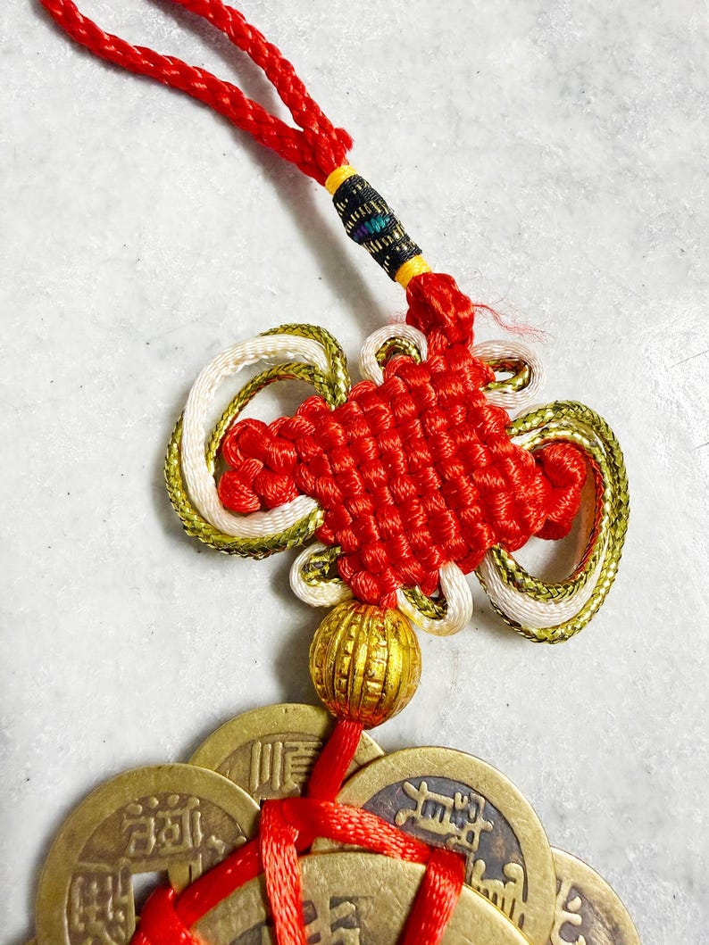 Brass Chinese Feng Shui I Guardian Treasure of the Home Coins Red ...