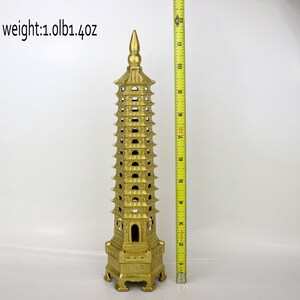 Wenchang Tower 文昌塔Fengshui Pagoda 13 storey Brass Protection Business Rises Study Home Decoration Gifts Decor Collectible Mascot Ornaments