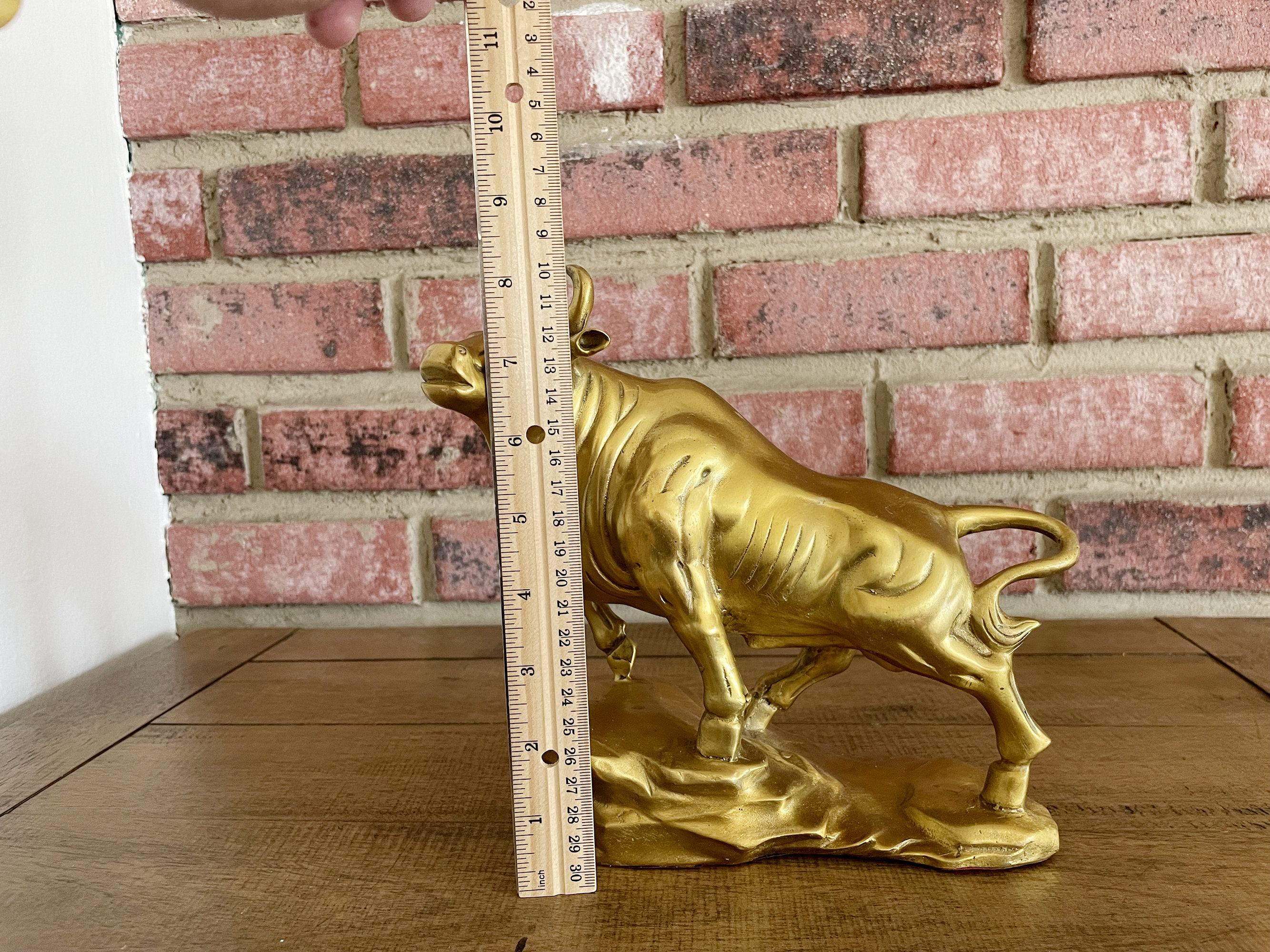 Brass Bull Statue Feng Shui Bull Lucky Bull Market Gather Etsy