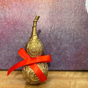 Brass Wu Lou Chinese Gourd Feng Shui Hu Lu Decorations Calabash Pendant Key Rings for Good Luck Fortune Longevity Wealth Success风水葫芦