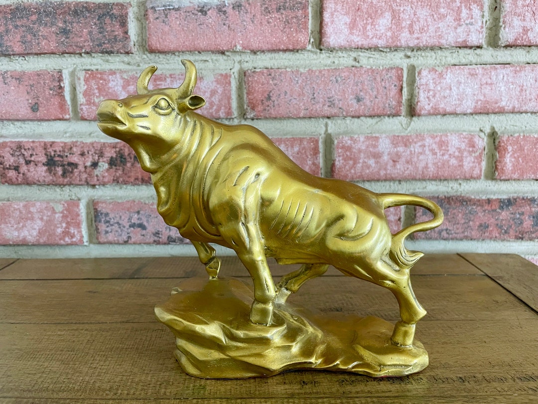 Brass Bull Statue Feng Shui Bull Lucky Bull Market Gather Fortune