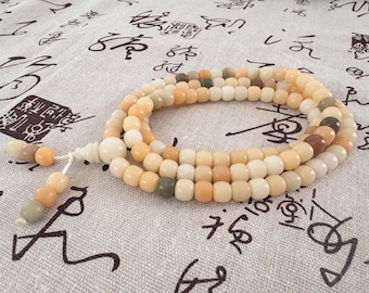 Colorful Bodhi Root Mala Beads Bracelet 108 Prayer Beads Meditation Necklace Spiritual Yoga Jewelry Protection Lucy Bracelet 7mmX8mm beads