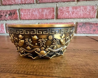 Brass Feng Shui Treasure Bowl: Wealth & Good Fortune Home Decor