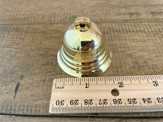Jetec 4 Pieces Vintage Brass Cow Bells Horse Door Hanging Sheep Grazing Metal Copper Gold Silver Bells Cattle Rustic Farm Dog Camel Small Polished DIY
