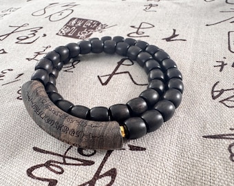 Handmade Natural Agarwood Mala Bracelet Bead Necklace Jewelry Lucky Protection Beads Meditation Calming Energy Buddhist Prayer 8mmx8mm