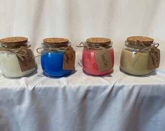 Bougie en cire de soja coulée à la main — Pot en verre de 7 oz avec couvercle en liège