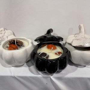 Ceramic Pumpkin Jar Candles with Fall Potpourri