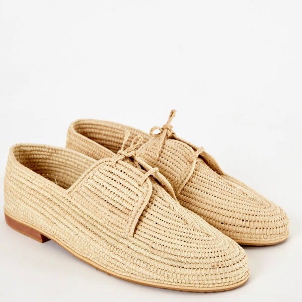 Natural raffia shoes, Raffia shoes, Handmade raffia