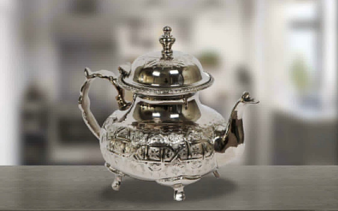 Moroccan Handmade Brass Teapot, Classic Moroccan Silver Teapot, Traditional Morocco Teapot, Etsy