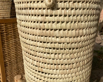 Moroccan storage trunk basket, beautiful stylish handmade basket