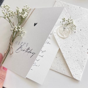 Personalisierte Geburtstagskarte, Glückwunschkarte zum Geburtstag, Saatpapier, Samenpapier Umschlag