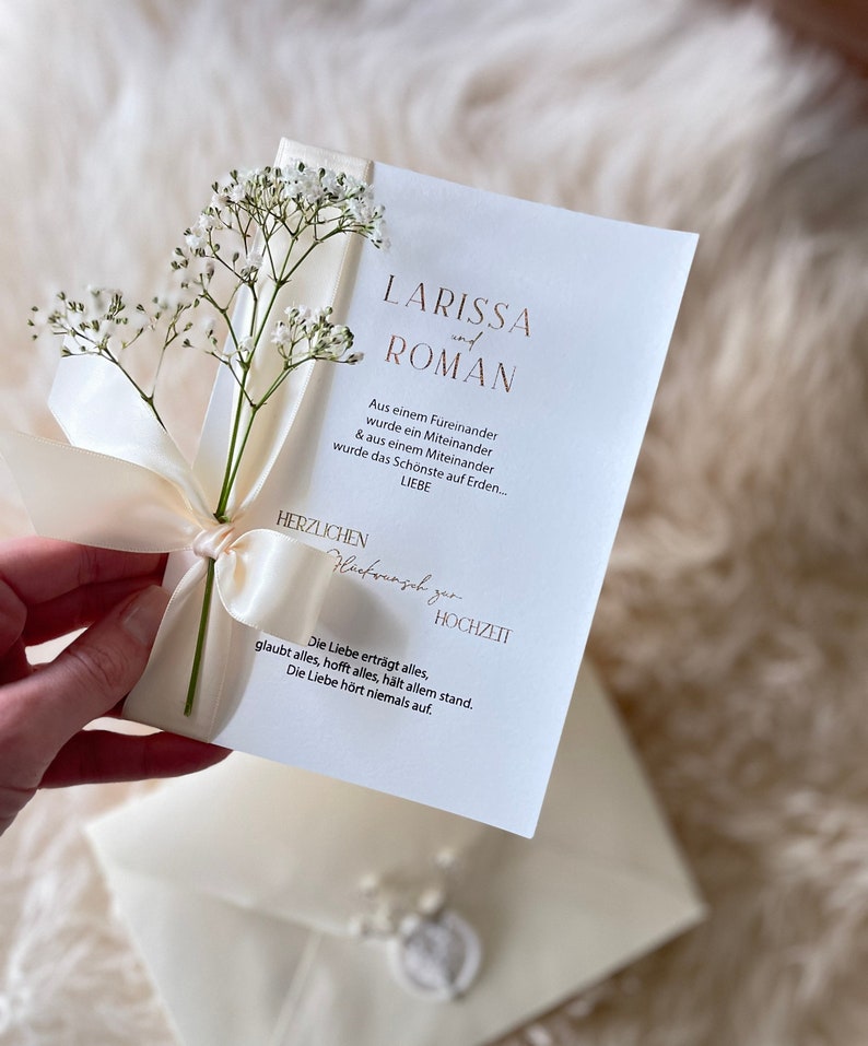 Carte de félicitations de mariage personnalisée | Carte de mariage moderne pour les invités du mariage image 2