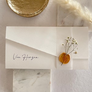Møij Set Of 3 Wedding Cards Made Of Kraft Cardboard With Golden Hot - View #14
