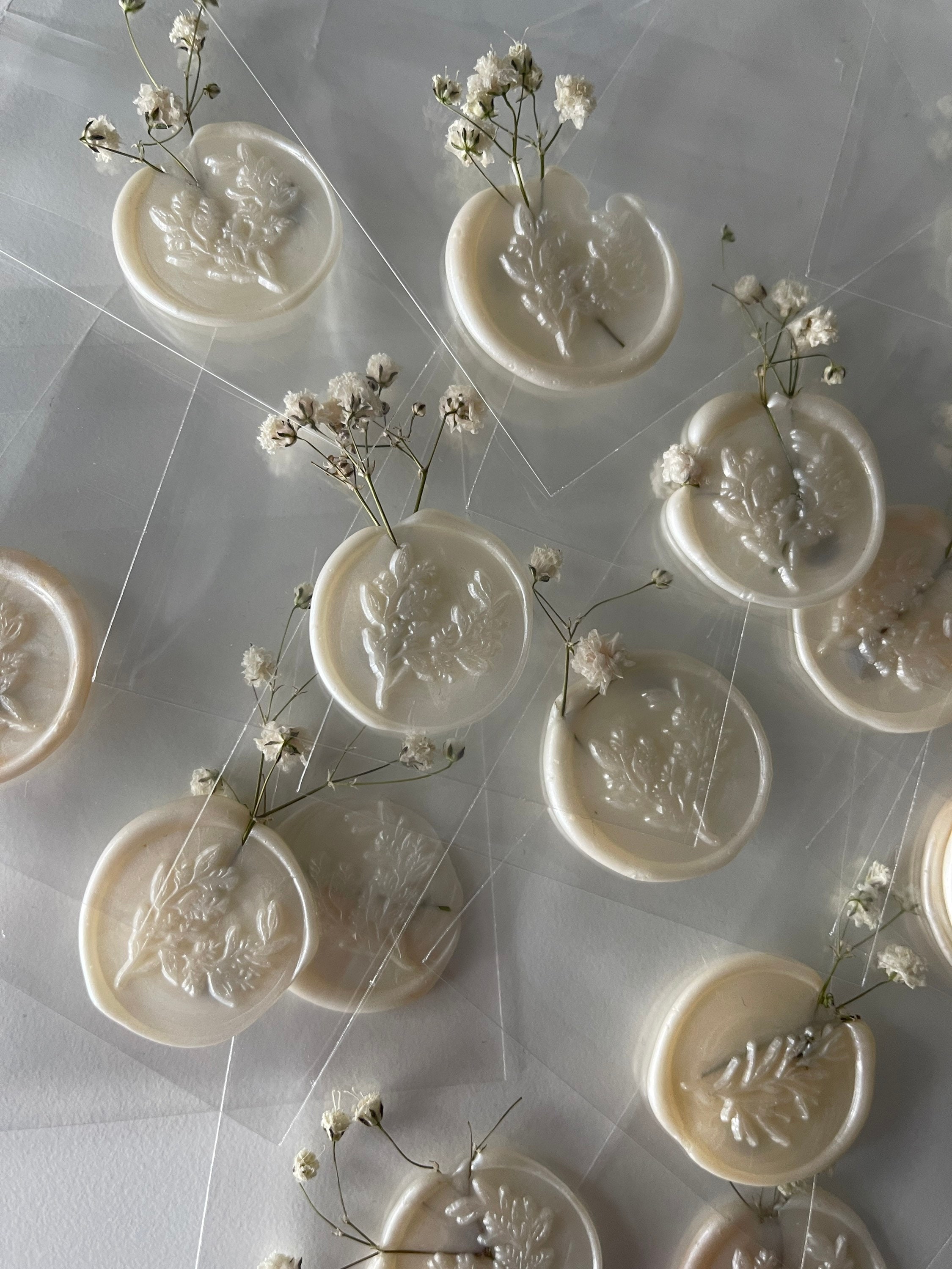 Wax seal dried flower Wax seal invitation cards wedding