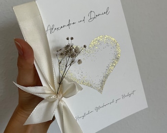 Personalisierte Glückwunschkarte Hochzeit Serie Herz