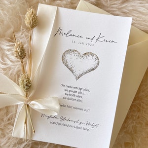 Personalized wedding congratulations card Modern wedding card for wedding guests small heart image 3