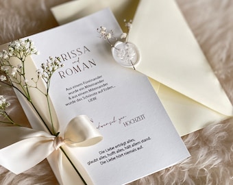 Tarjeta de felicitación de boda personalizada | Tarjeta de boda moderna para invitados a la boda