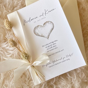 Personalized wedding congratulations card Modern wedding card for wedding guests small heart image 2