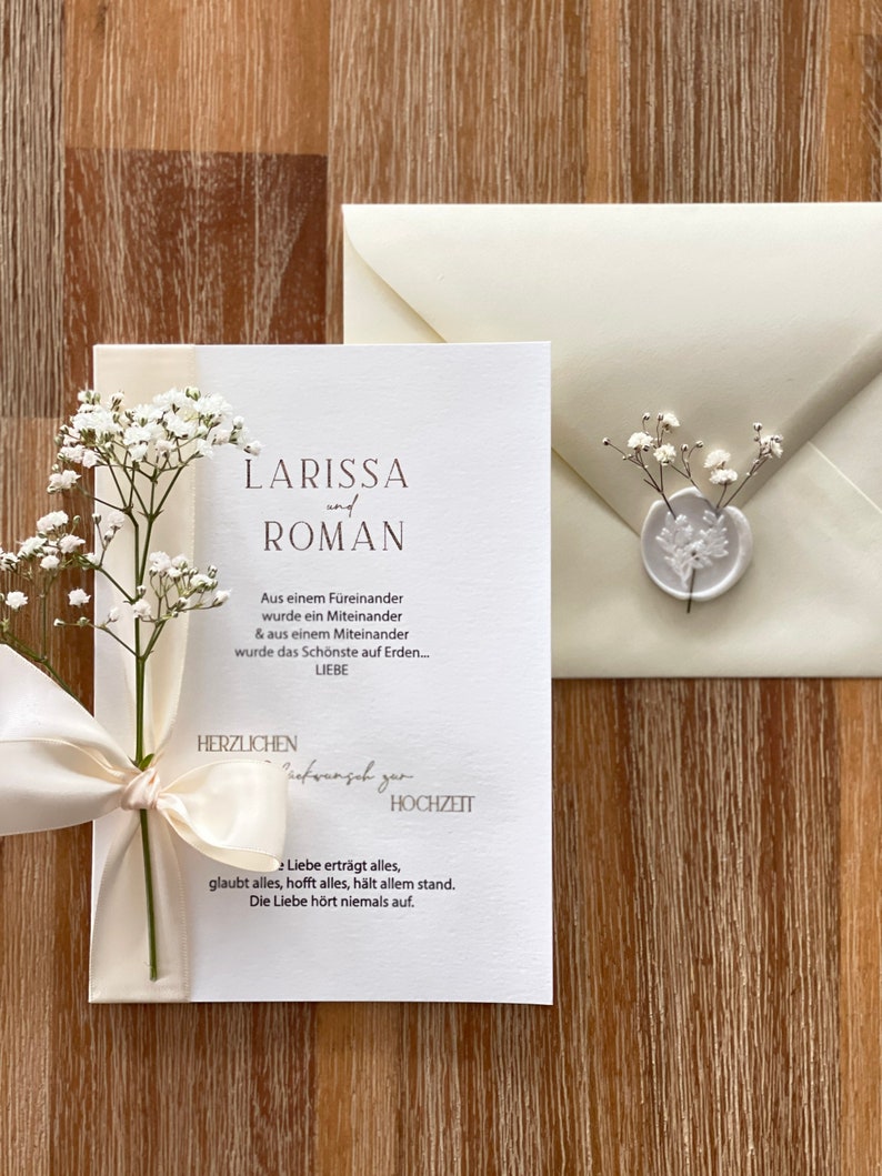 Carte de félicitations de mariage personnalisée | Carte de mariage moderne pour les invités du mariage image 3