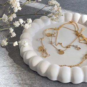 Jewelry bowl, Tray Bubble bowl, Decorative tray wave-shaped, Candle tray, Decorative tray,