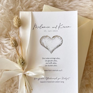 Personalized wedding congratulations card Modern wedding card for wedding guests small heart image 6