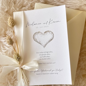 Personalized wedding congratulations card Modern wedding card for wedding guests small heart image 8