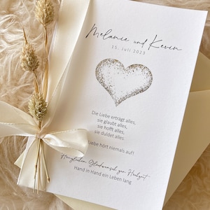 Personalized wedding congratulations card Modern wedding card for wedding guests small heart image 5