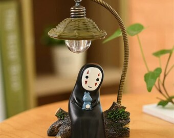 Figures, Cute Studio No Face Man With Night Lamp Light Action Figure Toys For Children Gift For Home Garden Decoration (with Cute Blue F...