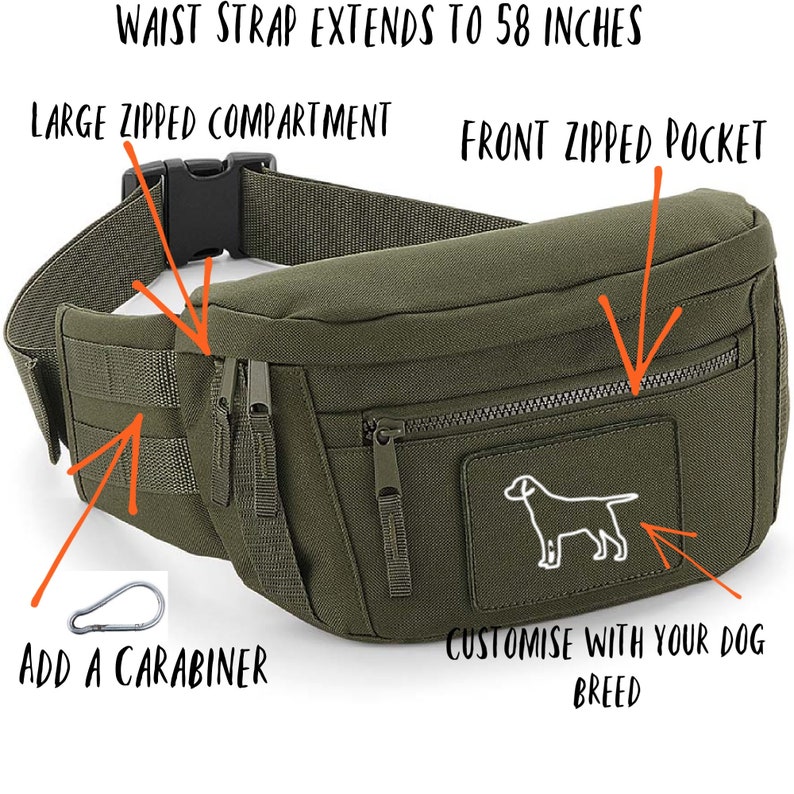 ANY BREED Dog Walking Waist Bag Extra Large Bum Bag Fanny Etsy Canada