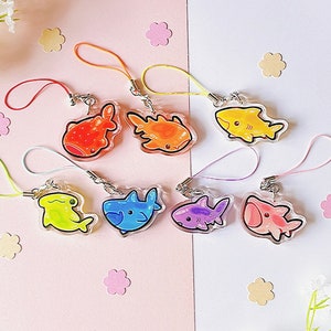 Gummy Shark Acrylic Charms! | Glitter Epoxy Charm | 1.5 inch | Shark Charms, Cute Charm, Cute Gift