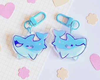 Shark Acrylic Charm! | Epoxy Finish | 2 inch | Cute Shark Art, Shark Keychain, Cute Keychain, Cute Gift, Cute Illustration