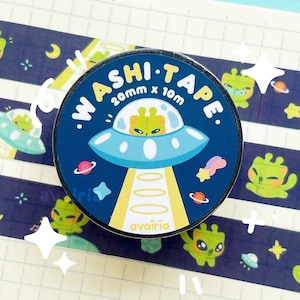 Ruban adhésif Washi Chat extraterrestre ⋆ 15 mm x 10 m